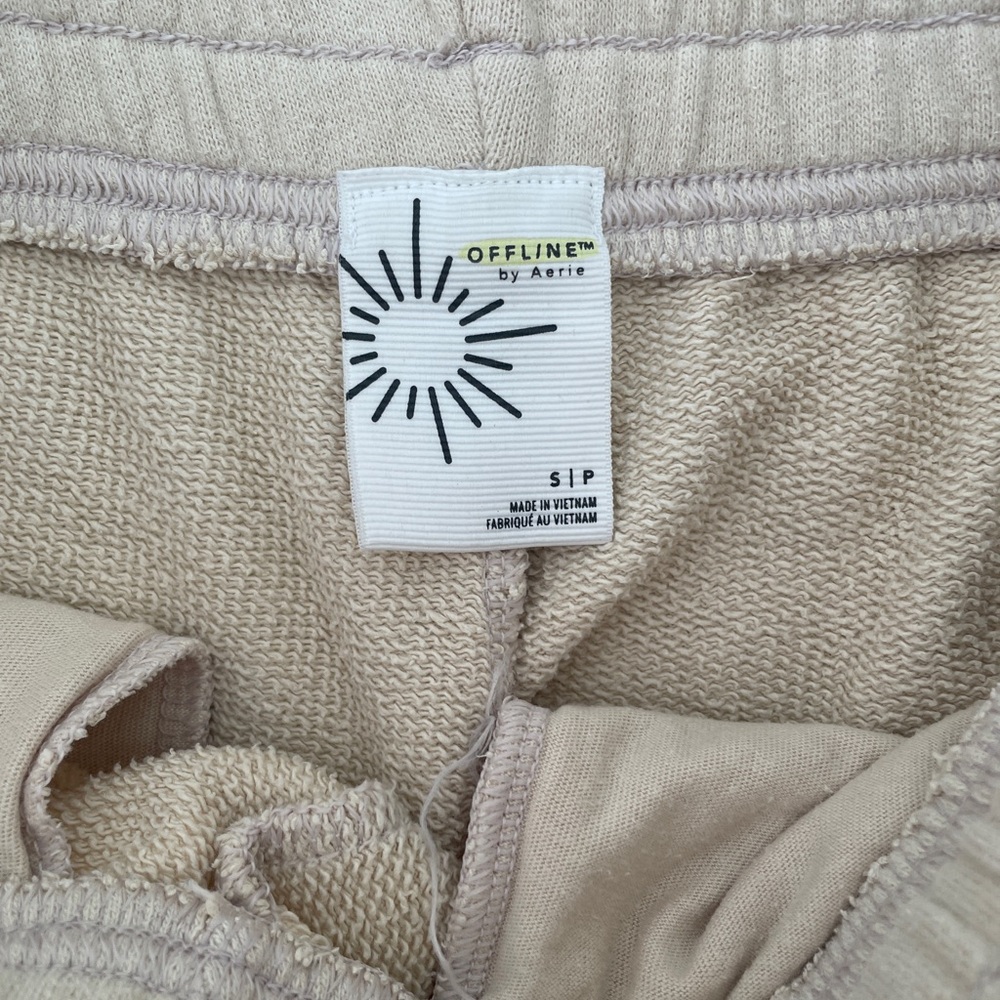 Aerie Offline Wide Leg Sweatpants Cream - Picture 6 of 6